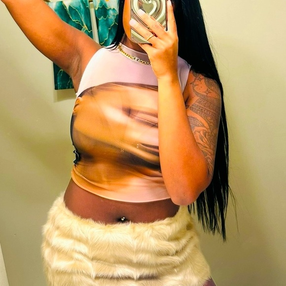 1XBLUE AI TOP IN MULTI (worn once) - Picture 2 of 2